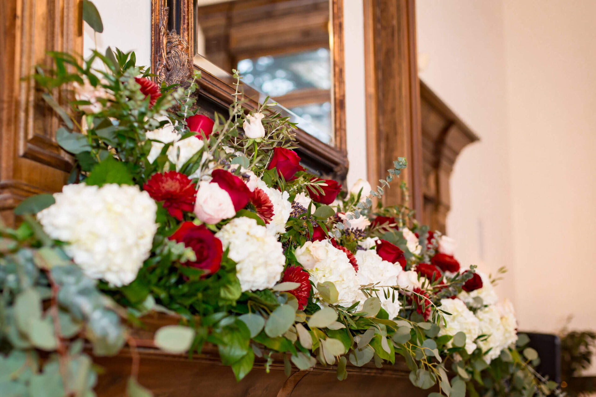 Red and White Flower Decoration